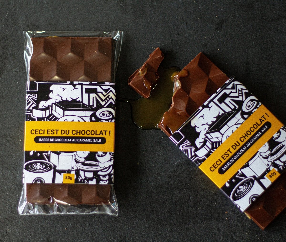 Barre de chocolat au lait et caramel fleur de sel - Produits gourmands - Amango