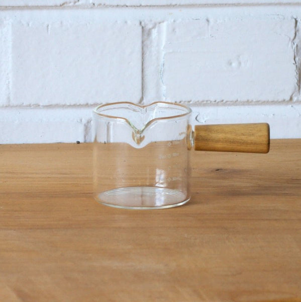 Pichet à double échelle de crémier de café en verre 6 oz avec