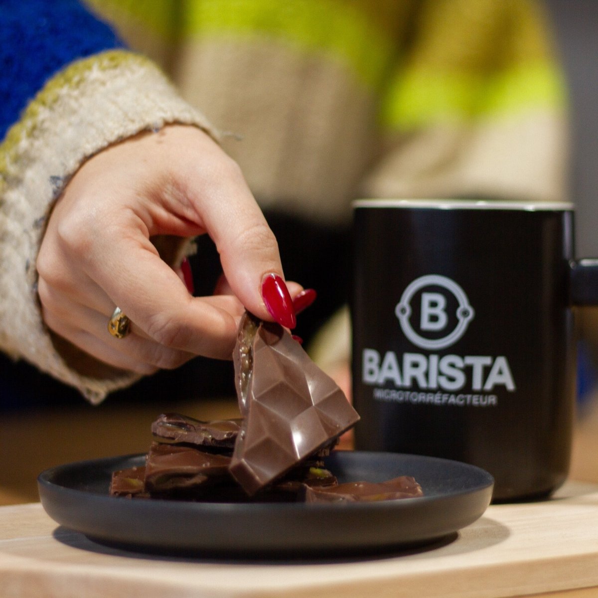 Barre de chocolat au lait et caramel fleur de sel - Café Barista