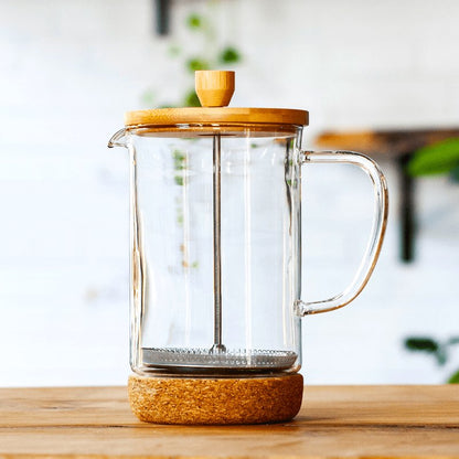 Cafetière à piston Melbourne en verre et bambou Grosche - Infusions manuelles - Cafe Barista