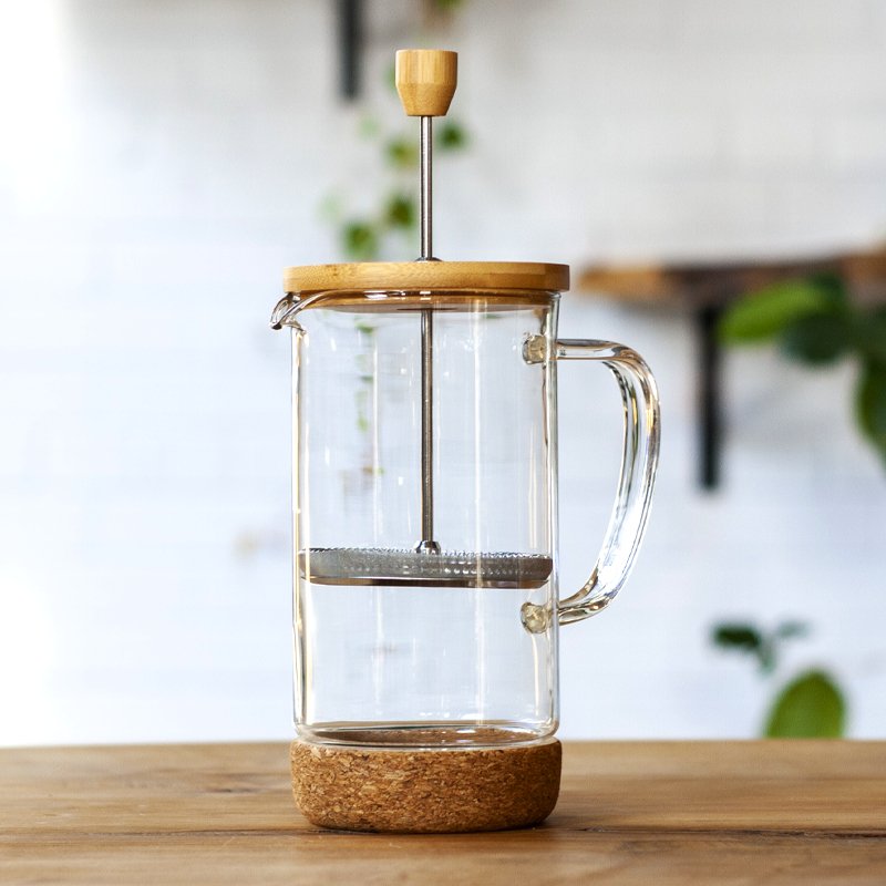 Cafetière à piston Melbourne en verre et bambou Grosche - Infusions manuelles - Cafe Barista